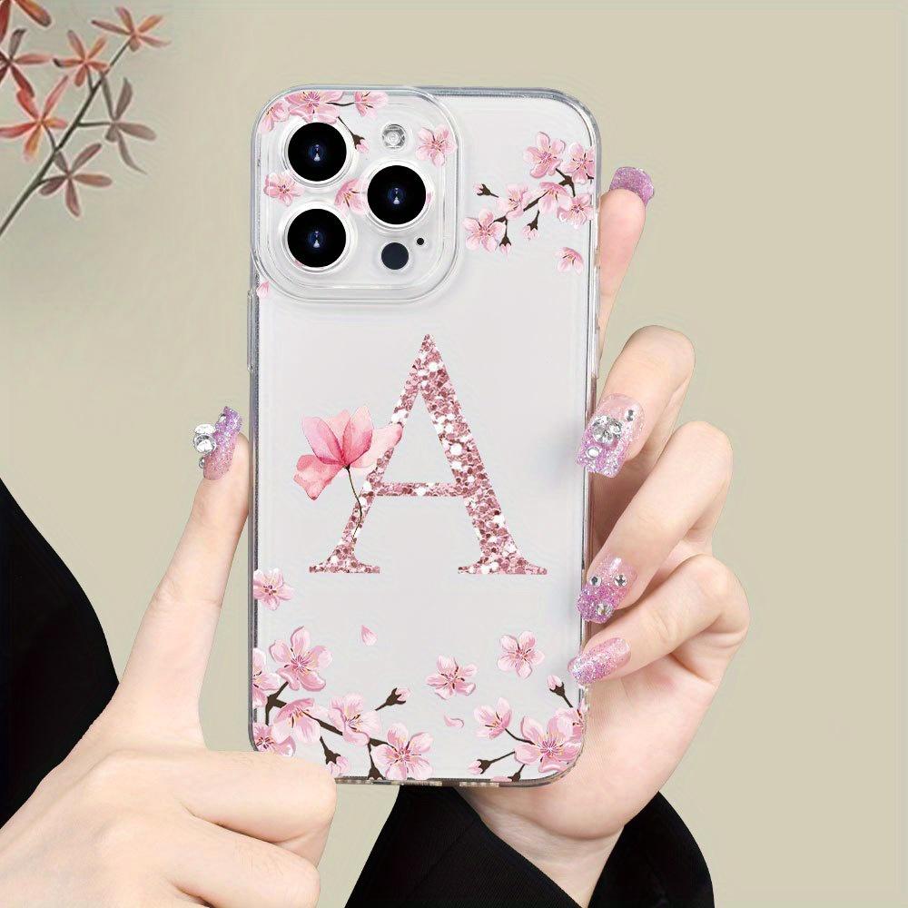 Letter A Printed Transparent Phone Case Suitable for iPhone 17 16 15 14 13 12 11Pro/Max/Plus Anti Drop and Shockproof Back Cover