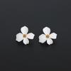 White Flower Drop Earrings for Women Acrylic Blooming Gardenia Dangle Earrings Cute Sweet Trendy Statement Jewelry Winter Gift
