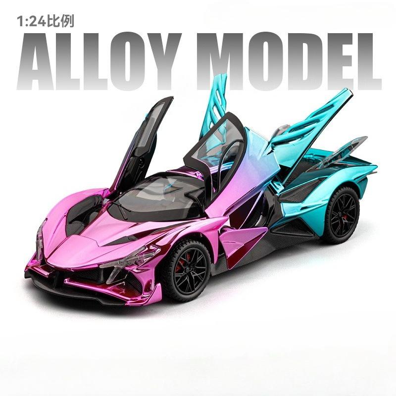 1:24 Evo Supercar Galvanisierte Legierung Druckguss Spielzeugauto Modell Ton Und Licht Kinderspielzeug Sammlerstücke Geburtstagsgeschenke