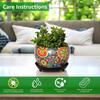 5 Inches, Lily Metal Plant Pot with Saucer Plate | Indoor Outdoor Home Decor Item for Garden Plants Flower, Balcony, Patio, Living Room, Garden