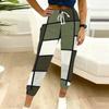 Summer Ladies  Tie Dye Splicing Printed Sweatpants Loose Fit Drawstring Joggers Elastic Cuff Daily Casual Pants