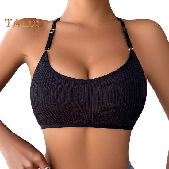 

Женский бюстгальтер-майка, прозрачный, кружевной, пэчворк, халтер, цветочная вышивка, регулируемый, 3/4 чашки, повседневный, спортивный, трикотажный, эластичный, укороченный топ, бюстгальтер для йоги L чёрный