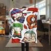 South Park Cartoon Printed Flannel Blanket, soft throw for bedroom sofa, washable, fan merchandise, great gift.