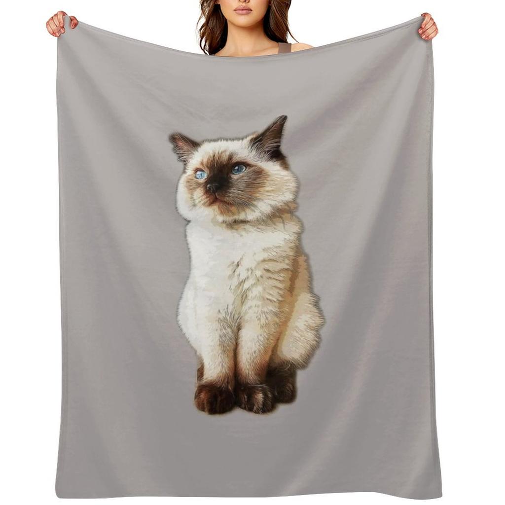Gatto Ragdoll Bambola di Pezza Gattino Birmano Seal Point Coperta Plaid Per coperte e coperte per bambini Coperte Turistiche Vintage