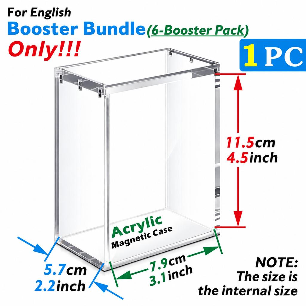 Customized Acrylic Display Box for Pokemon Eevee Trading Card Storage Case Waterproof Dustproof UV Shield N52 Magnet Gift Holder