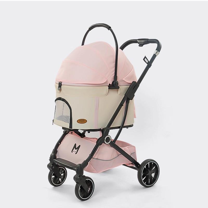 Foldable 4 Wheels Pet Stroller Breathable Separable Dog Cat Travel Stroller Shock Absorbing Pet Cart Carrier Dog Stroller