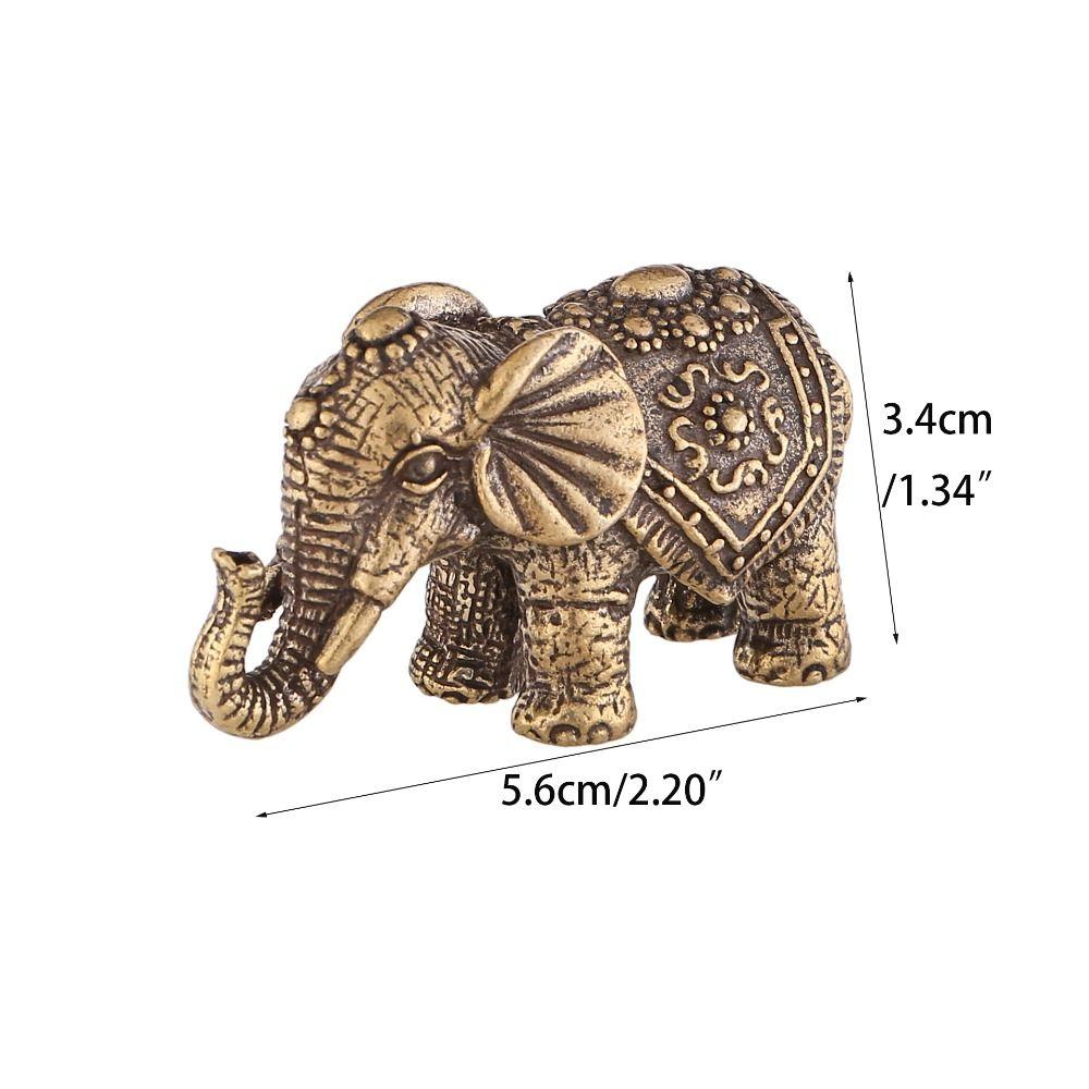 Brass Lucky Elephant Statue Elephant Brass Elephant Miniatures Portable   Office