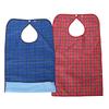 Adult Waterproof Mealtime Bib Double Layer Elder Dinning Clothes Protector Blue