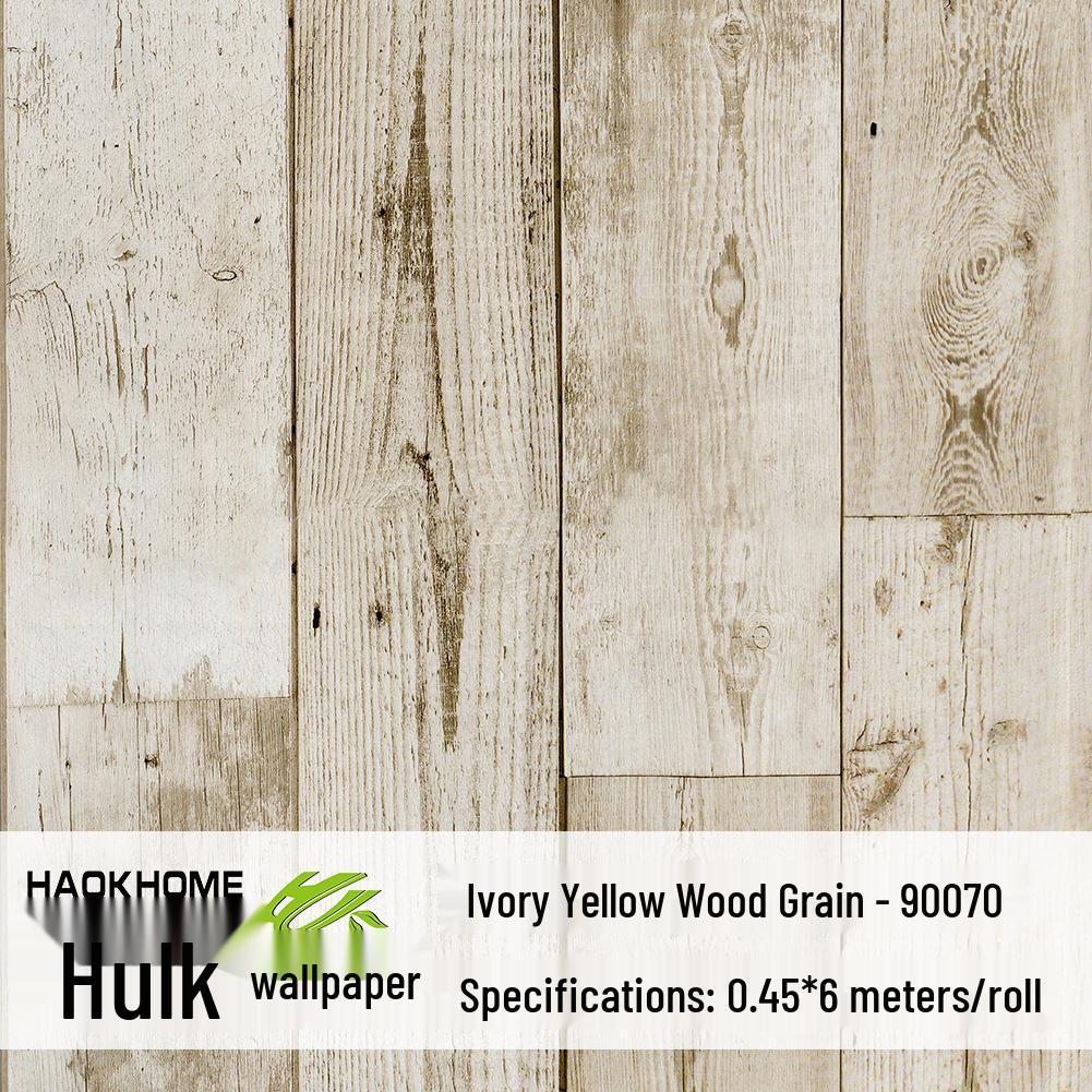 Industrial Retro Faux Wood Grain Self-Adhesive Wallpaper with PVC Backing