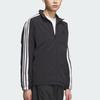 Adidas 3-Stripes Logo Stripe Loose Fit Stand Collar Zip Shoulder Sleeve Long Sleeve Jacket Men Jacket Black White KC3892