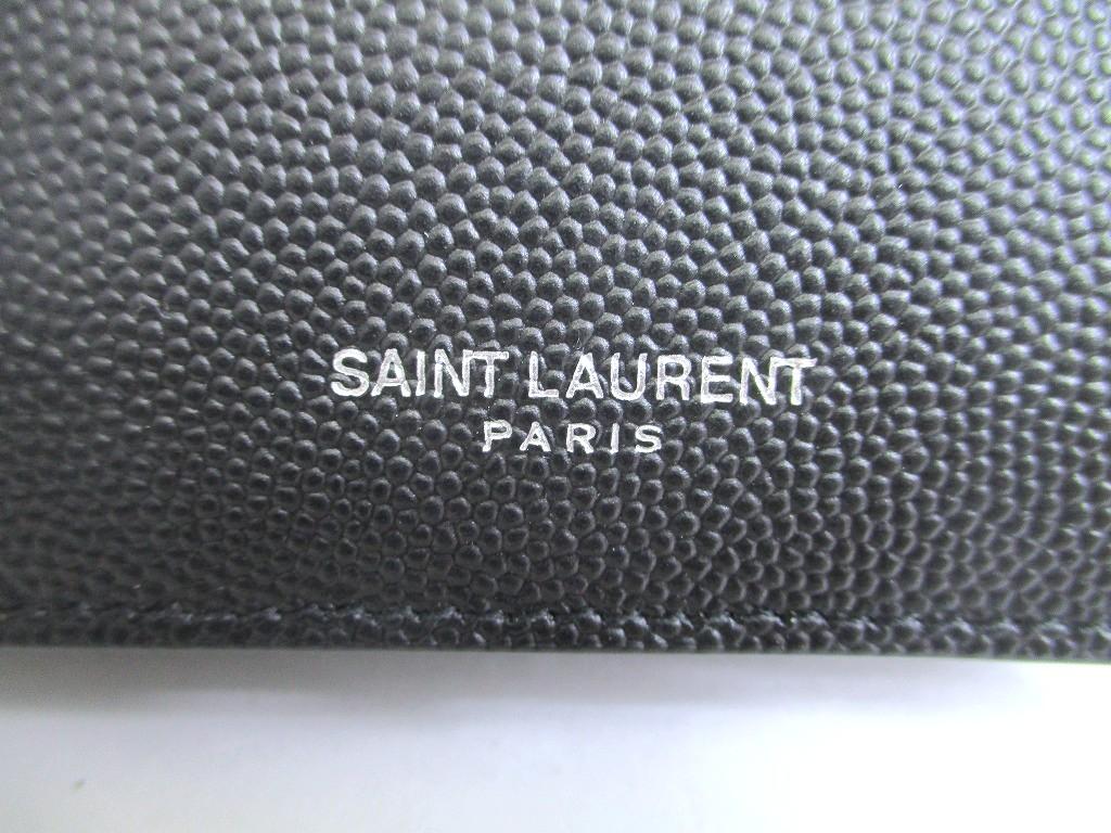 Authentischer Saint Laurent Paris YSL Schwarzes Leder 4 Bilder Schlank Schlüsselanhänger #b064 Vom Verkäufer überholt