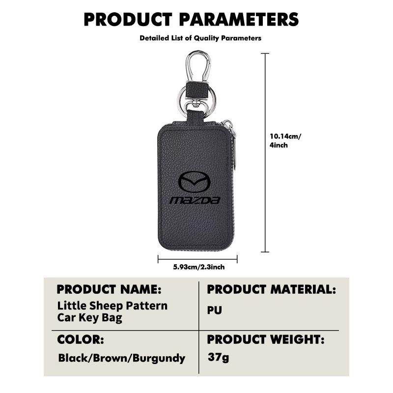 Car Key Storage Bag Leather Zipper Key Organization Cover For Mazda 2 3 5 6 Axela Atenza Speed 6 CX3 CX4 CX5 CX7 CX8 CX9 MS