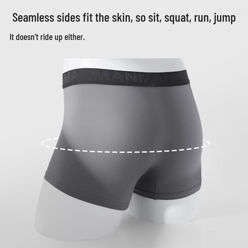 Men's Modal Boxer Briefs with 7A Antibacterial Silk Crotch