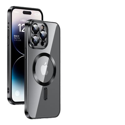 Custodia per Cellulare Apple 16 iPhone 15 Magnetica 14ProMax Premium 13/16 Trasparente Stile Ins Bordo Completamente Coprente