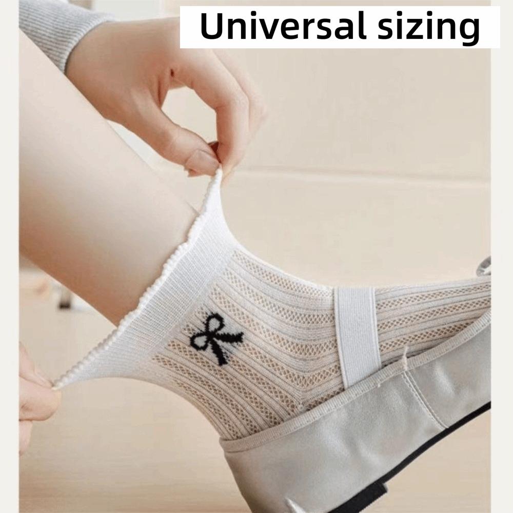 Breathable Women Ankle Socks Ruffle Lace Bow Embroidery Socks New Cotton Short Socks