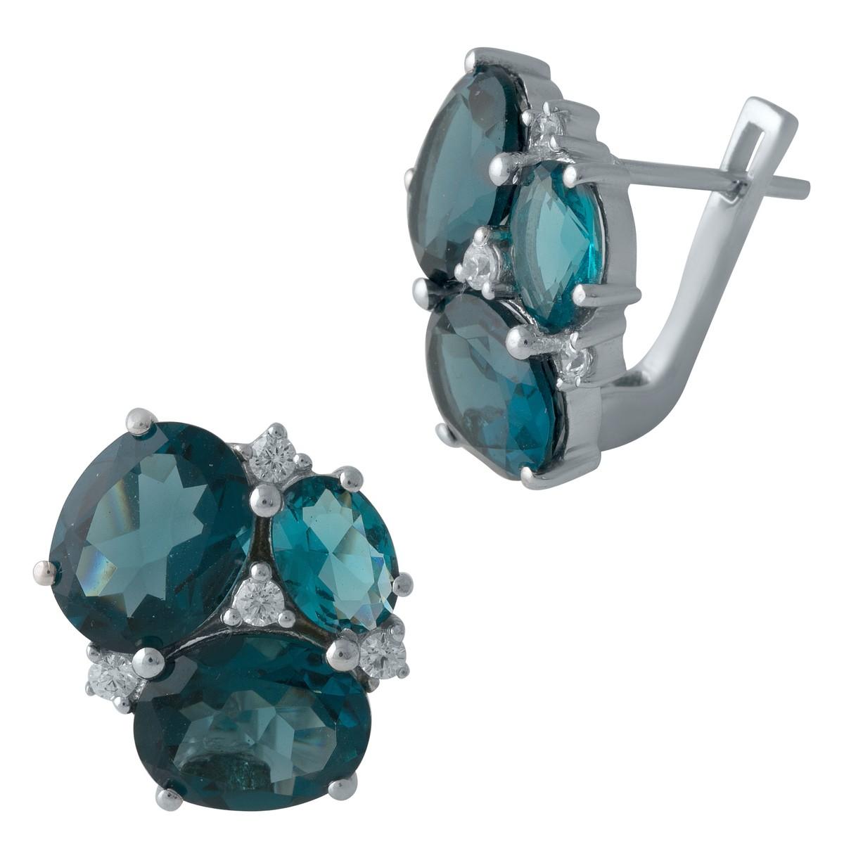 

Срібні сережки з керамікою Лондон 5.915ct (1989715) синій