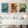 Vintage abstrakt Dinosaurier Tyrannosaurus Rex Flugsaurier Kinderzimmer Leinwandmalerei Poster Druck Wandbilder Jungen Kinderzimmer Heimdeko