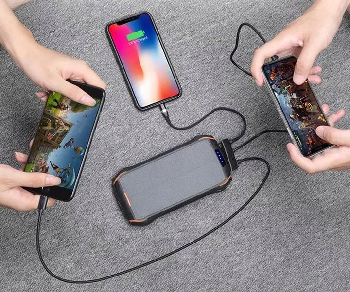 Powerbank 26800Mah Panel Solarny 26W Szybkie Ładowanie Indukcyjne Pancerny