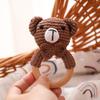 1 Stück Holz Babyrassel Schüttelspielzeug Häkel Löwe Giraffe Holz Babyrassel Beißring Montessori Neugeborenen Tierrassel Spielzeug Geschenk