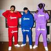 Neues hellblaues Set Y2K Herren-Set Streetwear Hip Hop Print Locker Hoodie Zweiteiliges Set