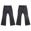 Mens High Street Graffiti Jeans Vintage Washed Slightly Flared Long Pants