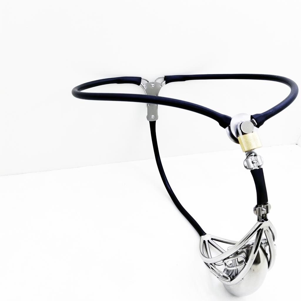 Male Stainless Steel Silicone Hollow Cock Cage Invisible Chastity Belt Shield Device Anal Hole Adult BDSM Bondage Lock Pants Man