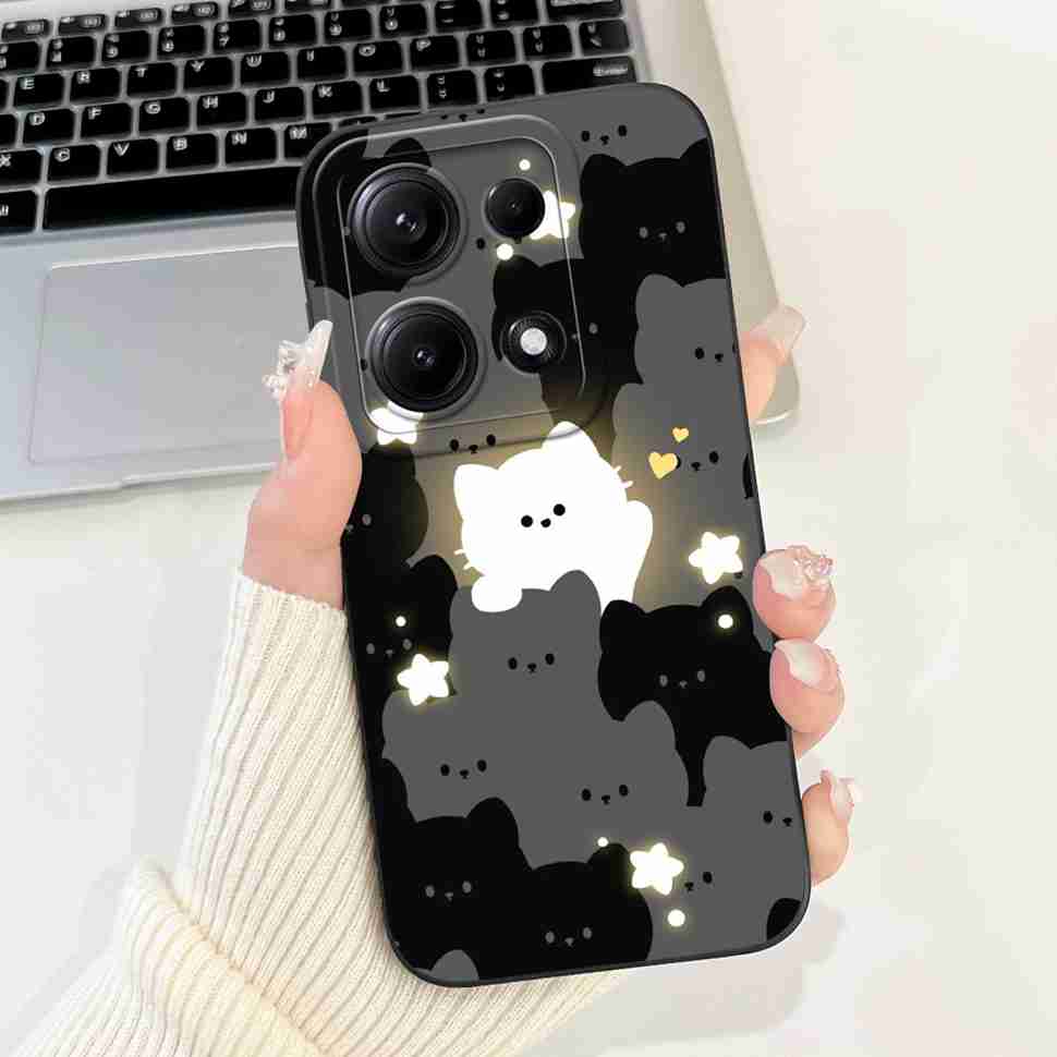 Simple Silicone Case For Redmi Note14s 4G Capa Lovely Panda Rabbit Shockproof Back Cover For Xiaomi Redmi Note 14S Phone Shell