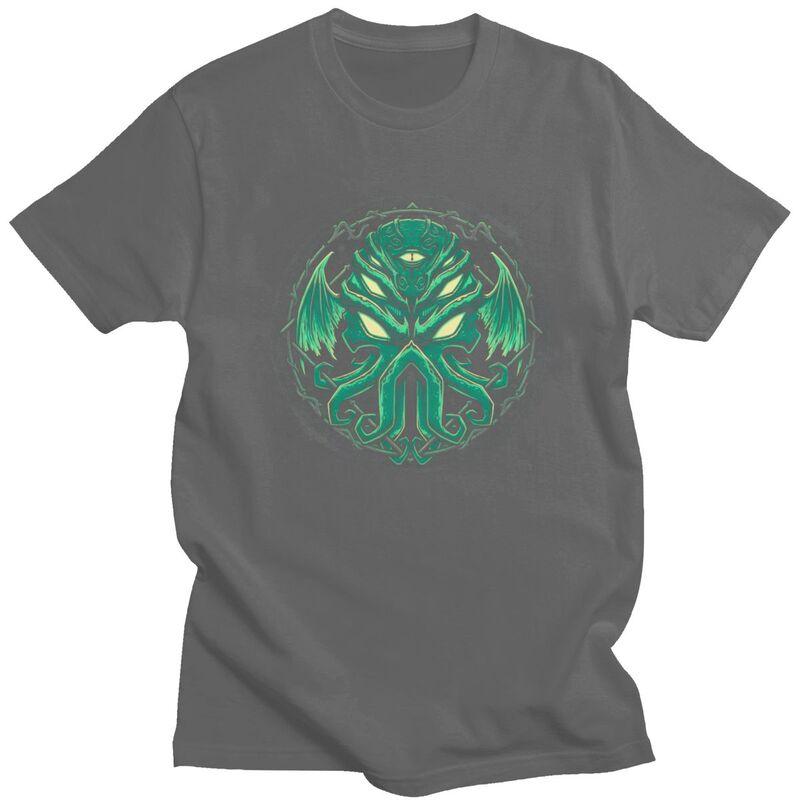 Custom Fashion Lovecraft Monster Cthulhu T Shirts Men Tshirts Casual Tee Tops 100 Cotton Oversized Tshirt Merch