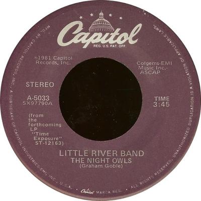 7inch Record LITTLE RIVER BAND - The Night Owls A5033 Capitol Records 1982 US Rock Used