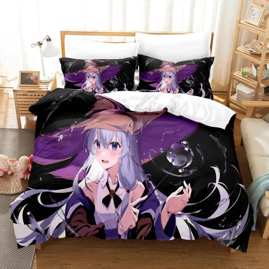 Anime Wandering Witch Journey Of Elaina  Bedding Set Boys Girls Twin Queen Size Duvet Cover Pillowcase Bed Kids Adult