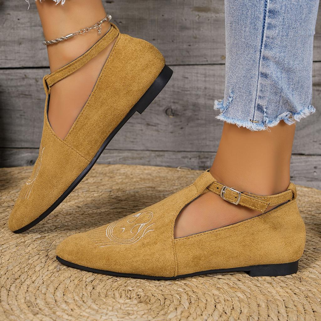 New Korean Version Trend Embroidered Lazy Tide Shoes Pointed Muller Doudou Shoes