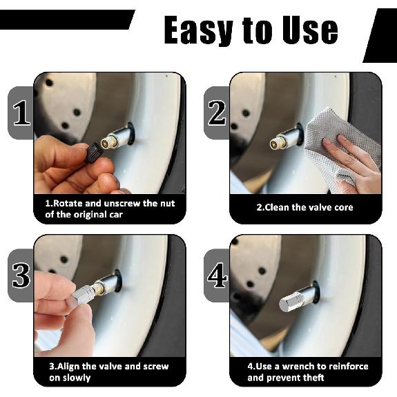 Bewudy 12 PCS Tire Valve Caps, Car Tire Valve Stem Cap, Universal Car Wheel Tires Covers Chrome Valve Stem Caps for Cars, SUV, Truck, Motorcycle,