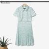 ZANZEA Women Short Sleeve Blouse and Tank Dress Summer Two Piece Suit Sets