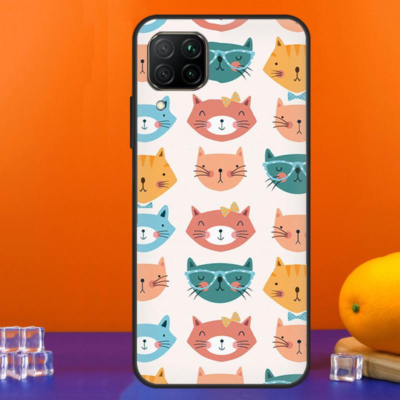 Cute Cat Pattern Kitten For Huawei Nova 7i 8i 11i 12i 12s 9 10 SE Y91 Y90 Y60 Y70 Y72 Y61 P30 P40 Lite P60 Pro Case