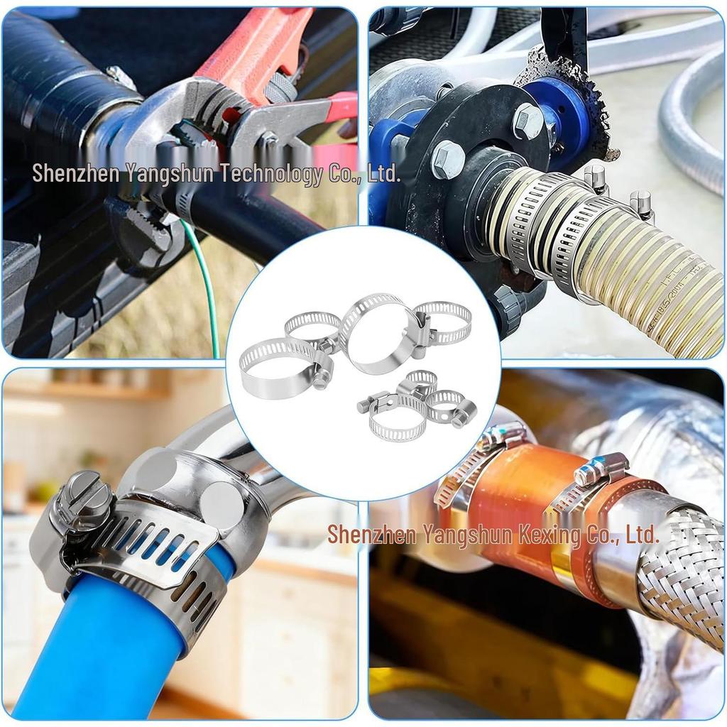 10-Pack 201 Stainless Steel Adjustable Hose Clamps 6-44mm