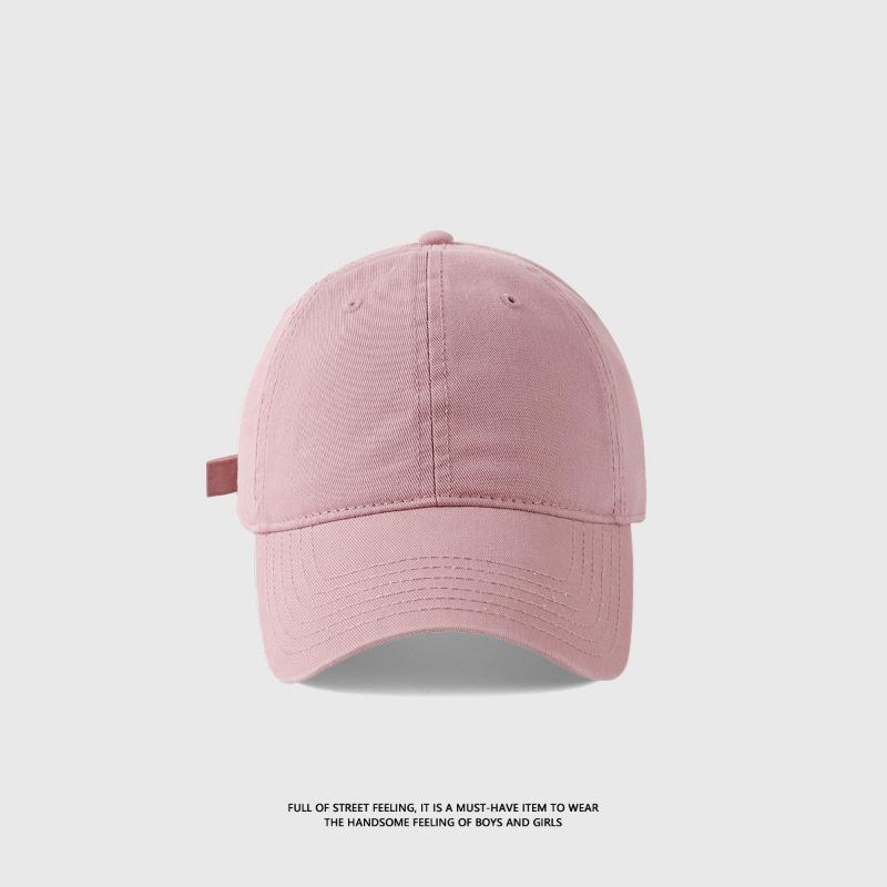 Pink hat women's summer wide brim show face small baseball cap casual versatile embroidered cap