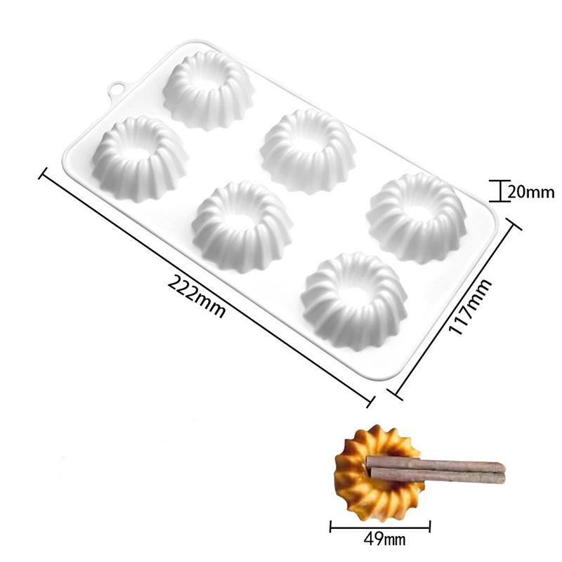 6-jamkový design Madeleine Forma na čokoládovou pěnu DIY Tvar mušle Dorty Silikonové formy Francouzský dezert Nástroje na zdobení dortů Pečicí forma