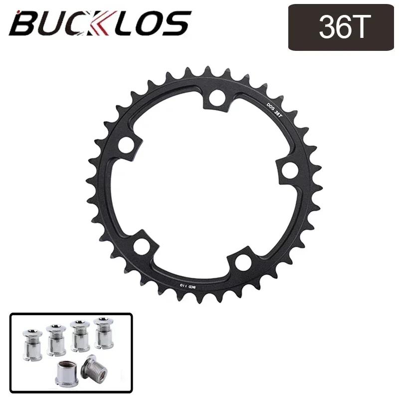 BUCKLOS 110 BCD Chainring Road Bike Double Speed Crown 5 Holes Ultralight Chainring 50/34T 52/36T 53/39T Bicycle Chainwheel 36T
