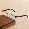 Men Reading Glasses Glasses Imitation Crystal Half-frame Presbyopia Eyeglasses Diopter +1.0 To +4.0 Retro Gafas