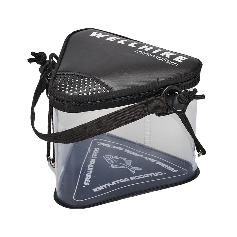 Transparent Fishing Bucket with Breathable Mesh Lid Live Fish Bucket Multi-Functional Outdoor Collapsible Bucket for Ice Fishing