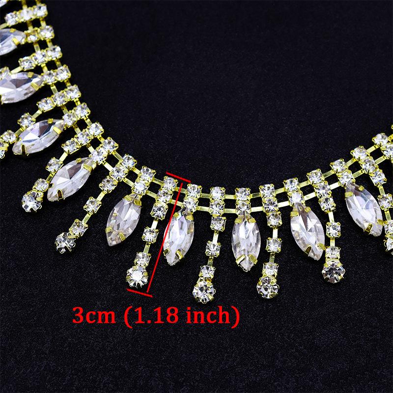10Yards Rhinestone Tassel Sparkle Diamond Crystal Rhinestone Chain Clothing Bag Trim DIY Arts Crafts Wedding Gift Decoration
