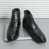 Italian Brand Men's High Top Ankle Boots British Style Brown Men's Business Dress Shoes High-quality Leather Casual Shoes