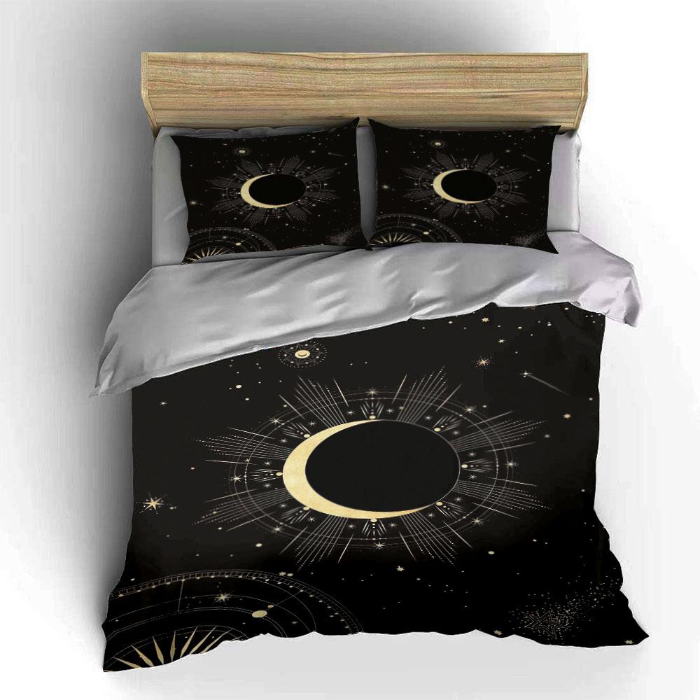 Crescent Moon, Stars, Rays. Bedding Sets Duvet Cover Sets Duvet Covers Pillowcases(1*Duvet Cover 2*Pillowcases Without Duvet Insert)
