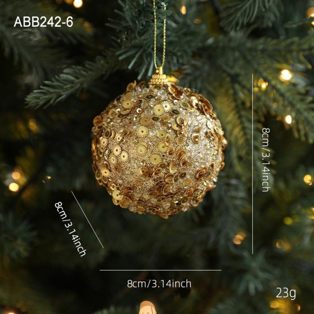 Gold Glitter Christmas Tree Ball Hanging Ornaments Sequin Foam Xmas Tree Decorations Christmas Ornaments Christmas Navidad Gift