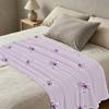Soft Hemmed Flannel Blanket Skin-Friendly Floral Design, Cozy for Sofa, Festive Christmas & Halloween, Warm Home Living Decor