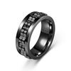 Anti-Stress Roestvrij Staal Ring Voor Mannen Tandwiel Ketting Roterend Angstverlichting Draaiende Fidget Ringen Punk Sieraden Bague Homme CLE
