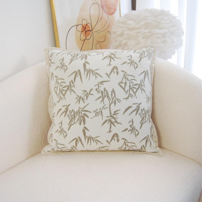 Chinese Style Light Luxury Velvet Pillowcase Retro Model Room Living Room Sofa Cushion Bay Window Pillow Zen Meaning