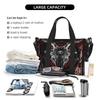 Pentagram with Demon Baphomet Satanic Goat Head Travel Duffel Bags Unisex Waterproof Carry on Luggage Bag Weekend Overnight Bag