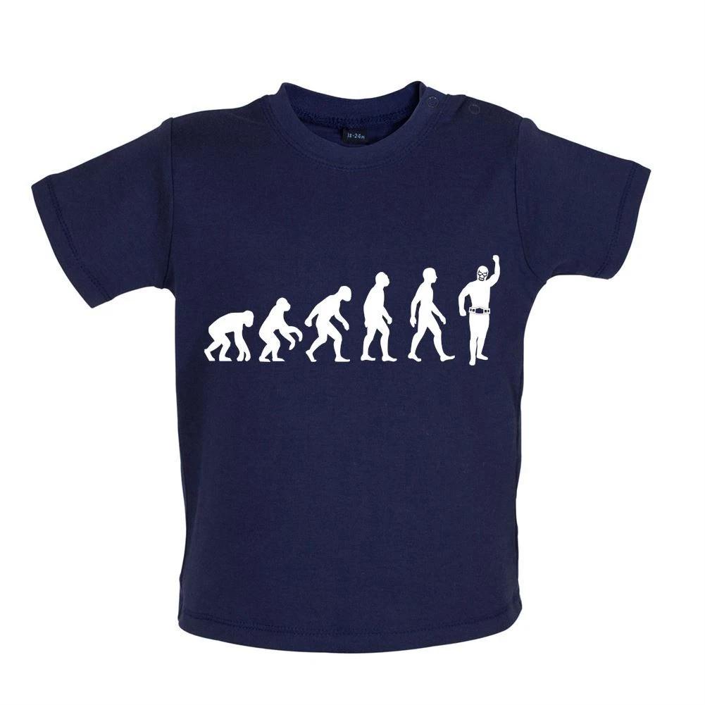 Evolution Of The Mexican Wrestling Man - Baby T-Shirt / Bodysuit - Wrestling Mexico 150