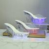 Ladies Trend 10CM Wedge High Heels Nightclub Luminous Sandals Transparent Sole Catwalk Pole Dance Shoes Women LED Light Slippers